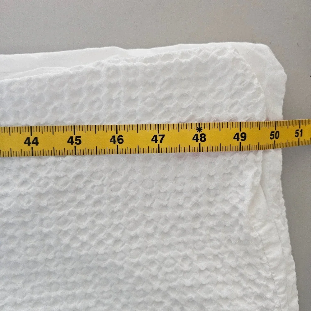 Quince Waffle Weave King/Cal King Duvet Cover White Organic Cotton Bedding Eco